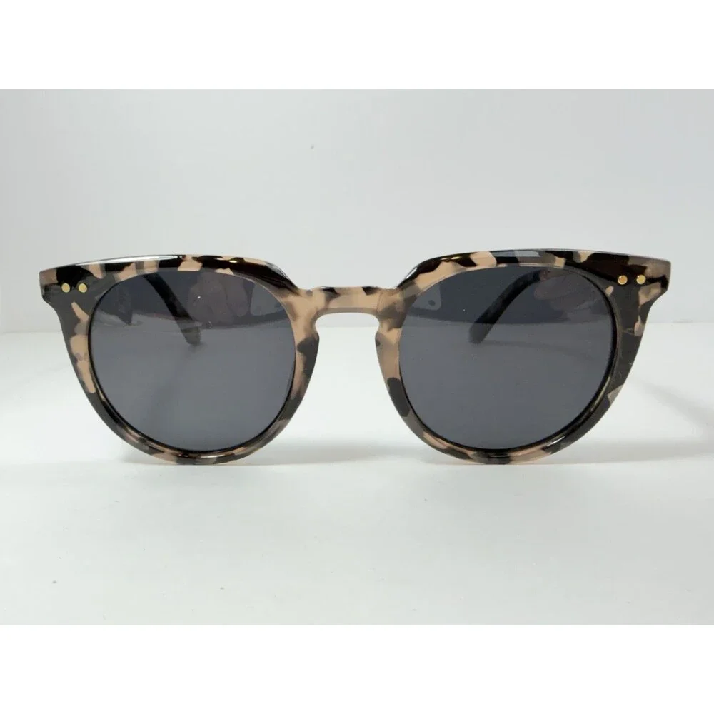 I-SEA Ella Polarized Round Cat Eye Sunglasses Light Tortoise Frame Gray Lenses